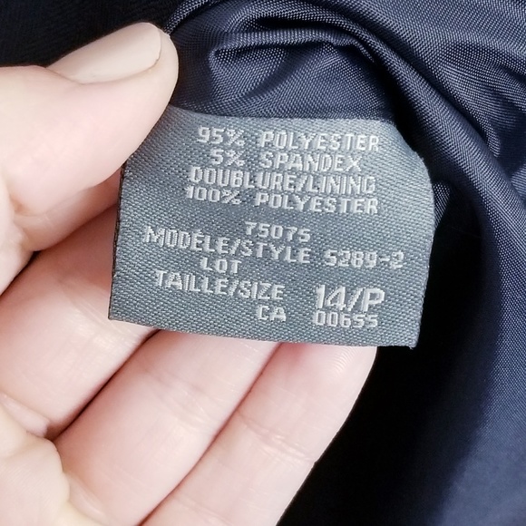 💕Addition Elle Dark Navy Business Casual Long Sleeve Blazer Button 14 Petite - Picture 3 of 8